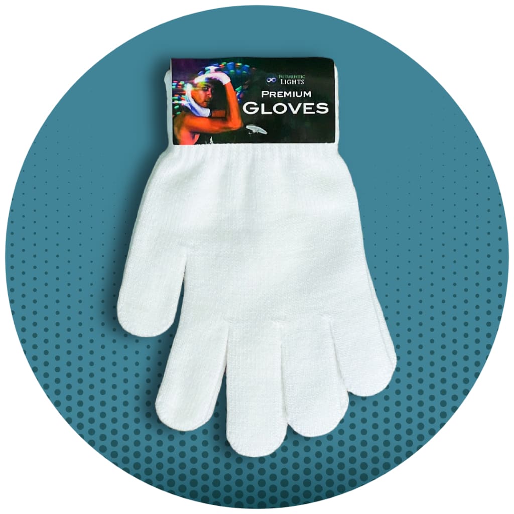 magic handschuhe Futuristic Lights White Gloves Large